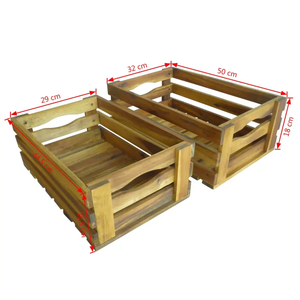 Apple Crate Set 2 Pieces Solid Acacia Wood Price