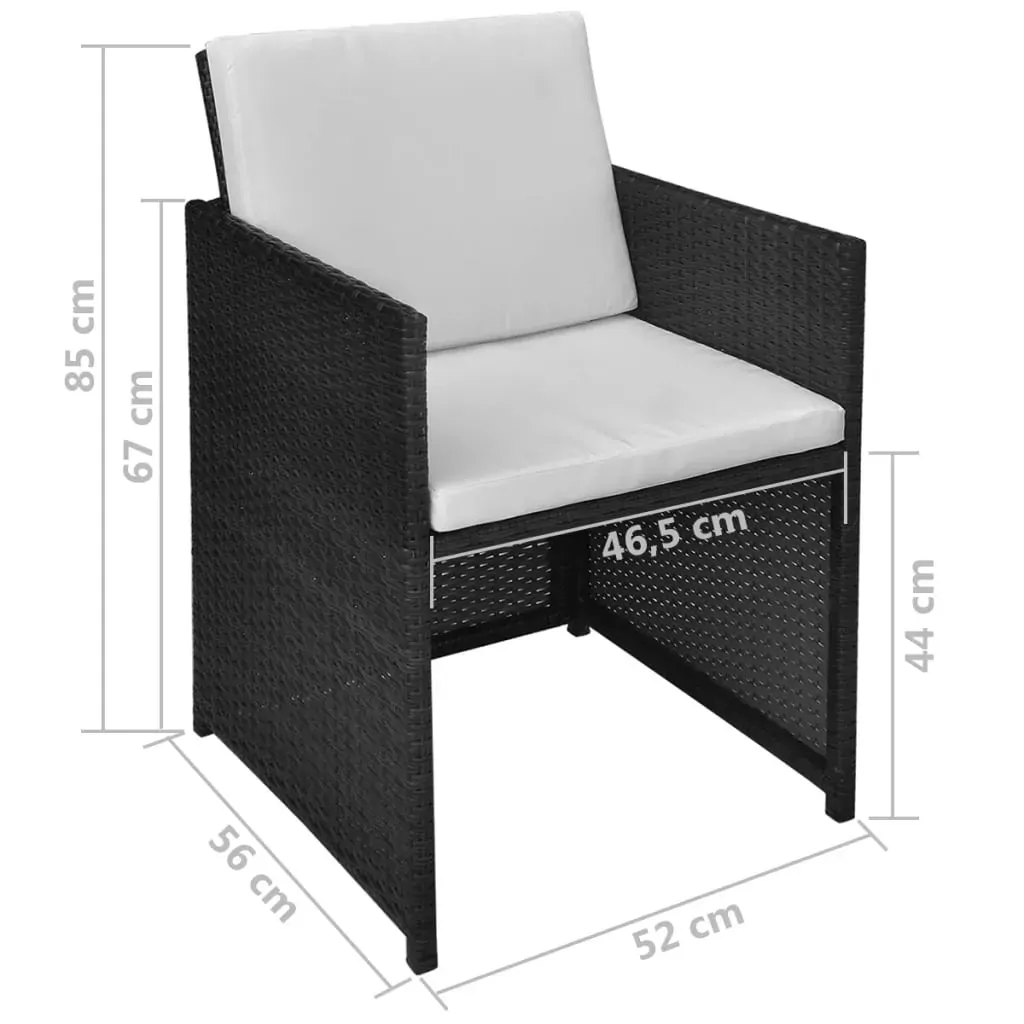 3 Piece Bistro Set Poly Rattan and Acacia Wood Black Price
