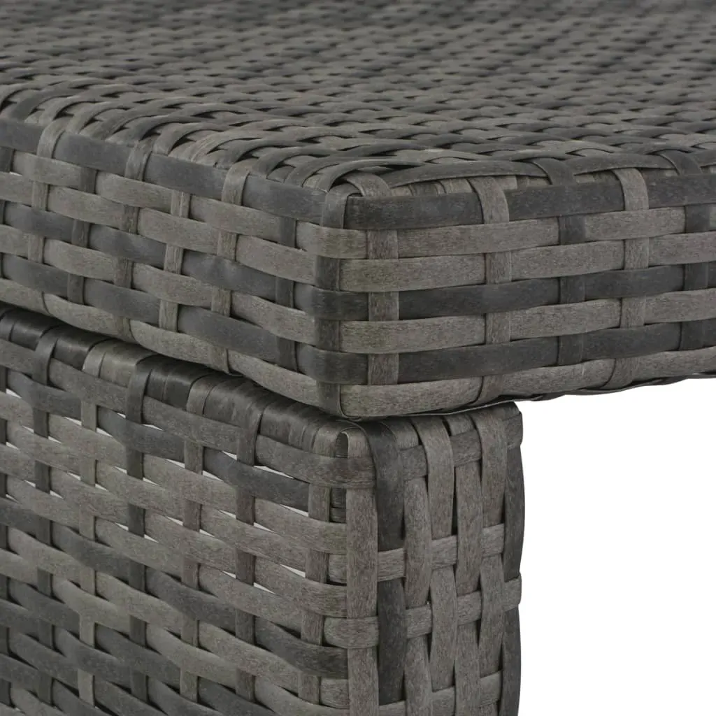 3 Piece Outdoor Dining Set with Cushions Poly Rattan Grey Price