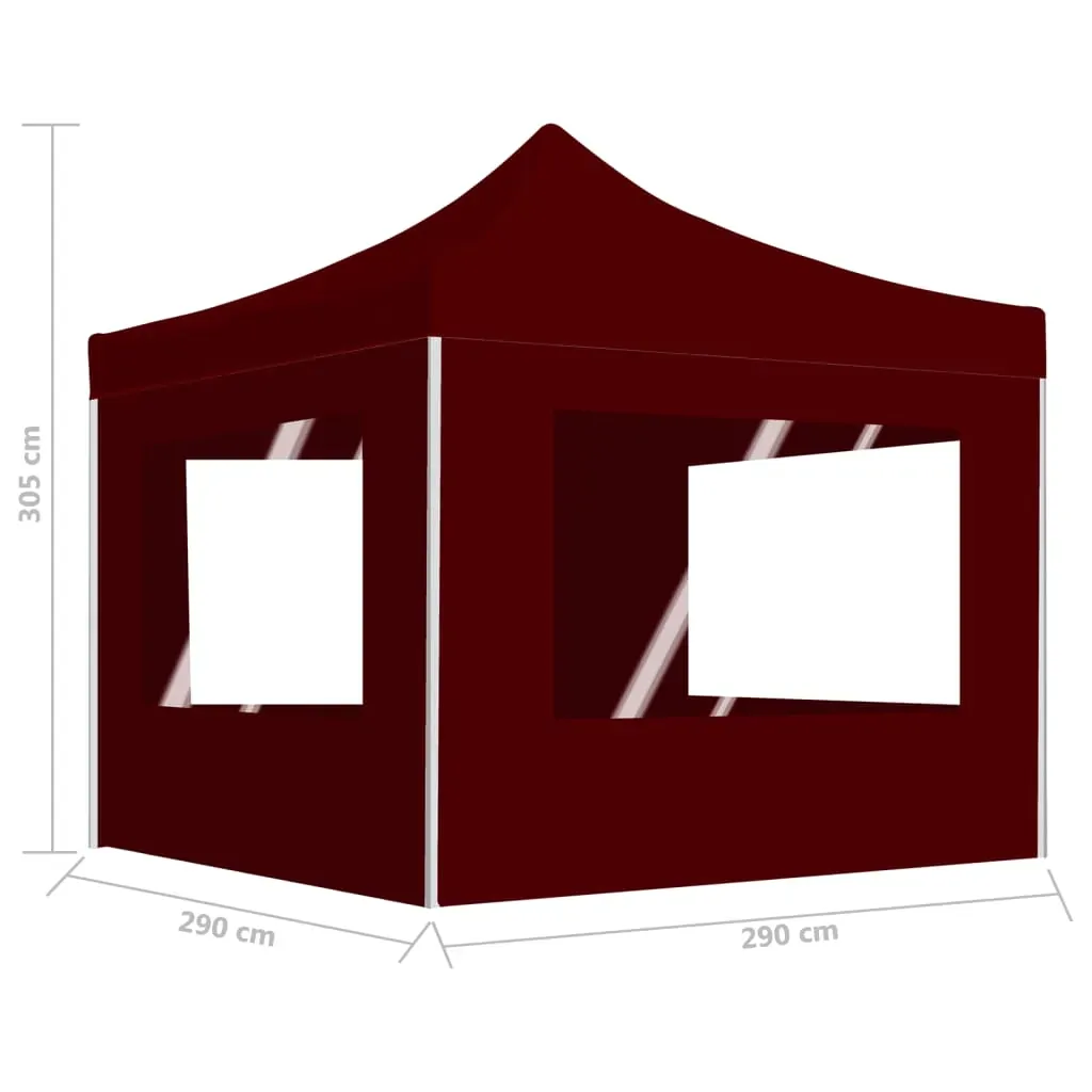 Professional Folding Party Tent with Walls Aluminium 3x3 m Wine Red Price