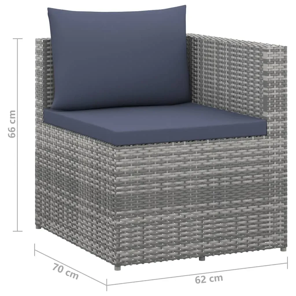 4 Piece Garden Lounge Set Poly Rattan Grey and Anthracite Price