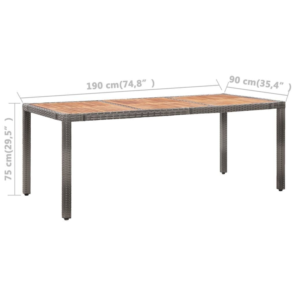 9 Piece Outdoor Dining Set with Cushions Poly Rattan Grey Price