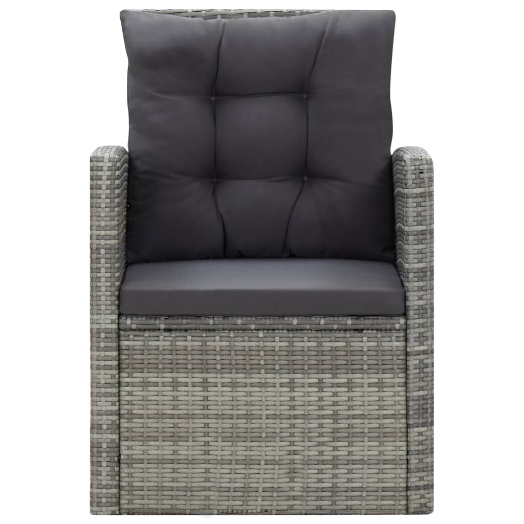5 Piece Outdoor Dining Set with Cushions Poly Rattan Grey Price
