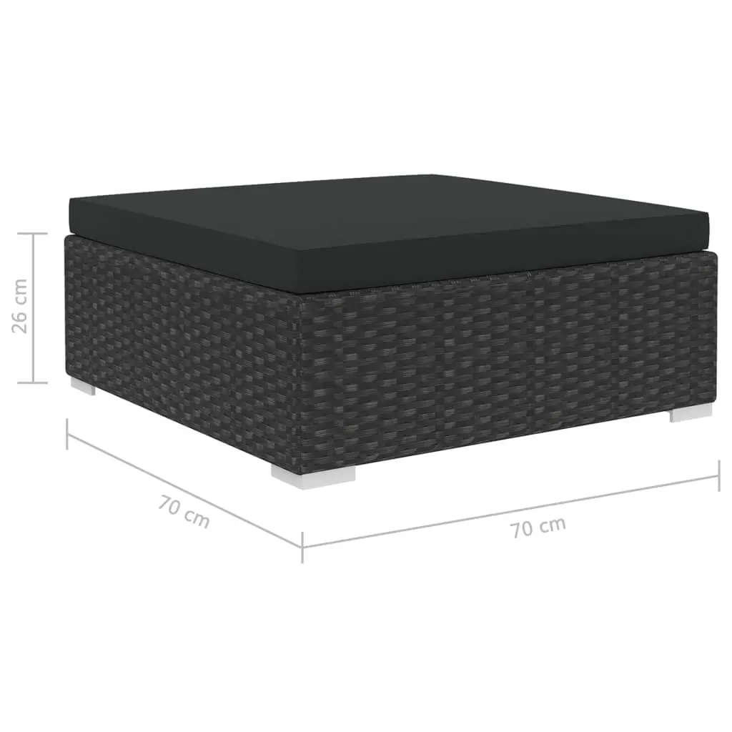 8 Piece Garden Lounge Set with Cushions Poly Rattan Black Price
