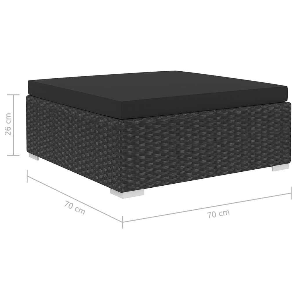 5 Piece Garden Lounge Set with Cushions Poly Rattan Black Price