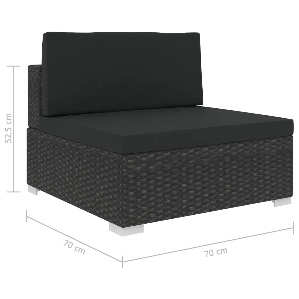 5 Piece Garden Lounge Set with Cushions Poly Rattan Black Price