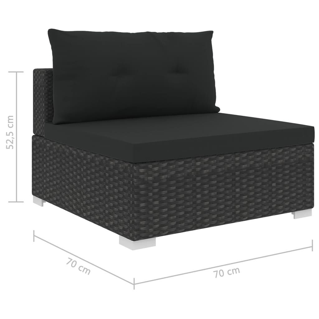 10 Piece Garden Lounge Set with Cushions Poly Rattan Black Price