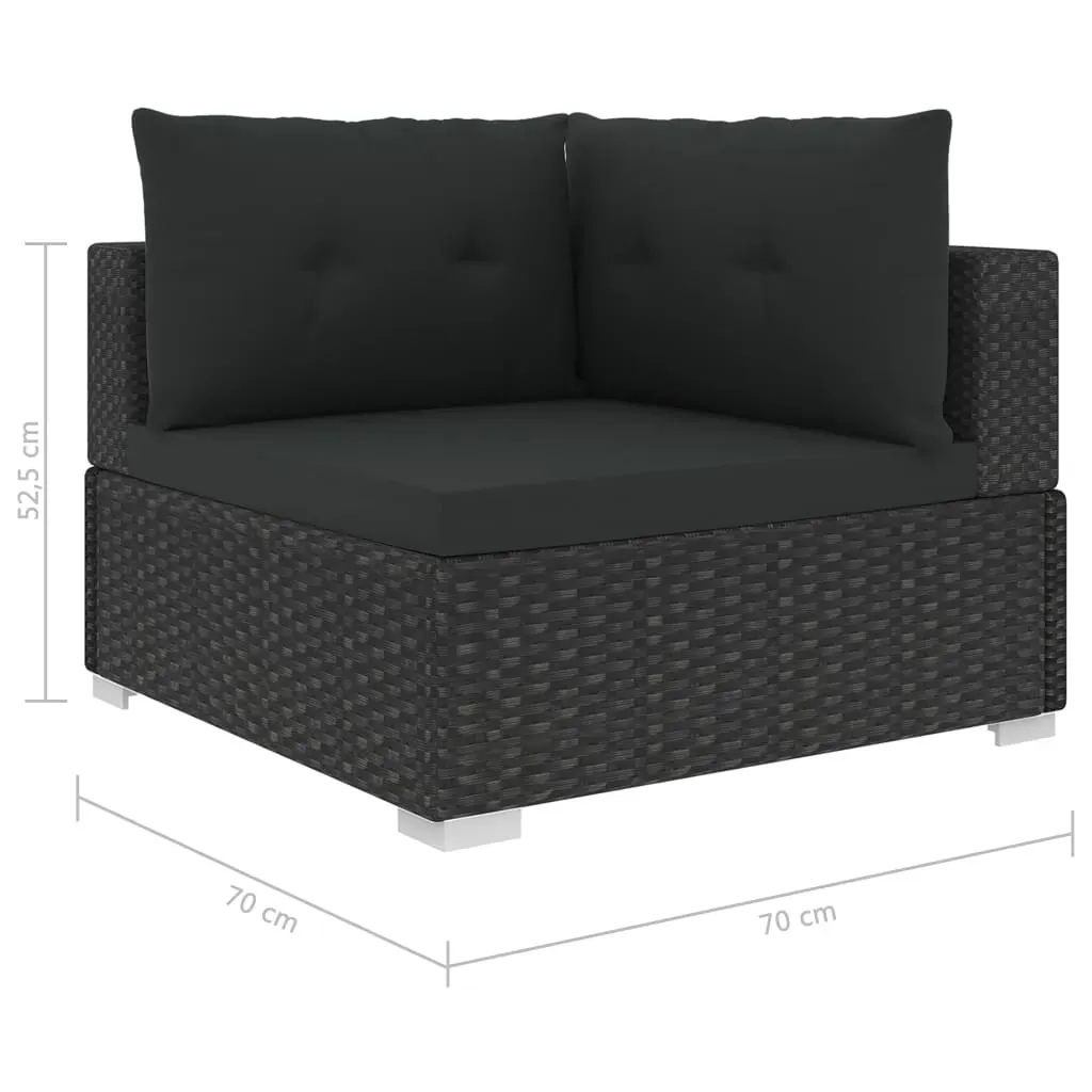 10 Piece Garden Lounge Set with Cushions Poly Rattan Black Price