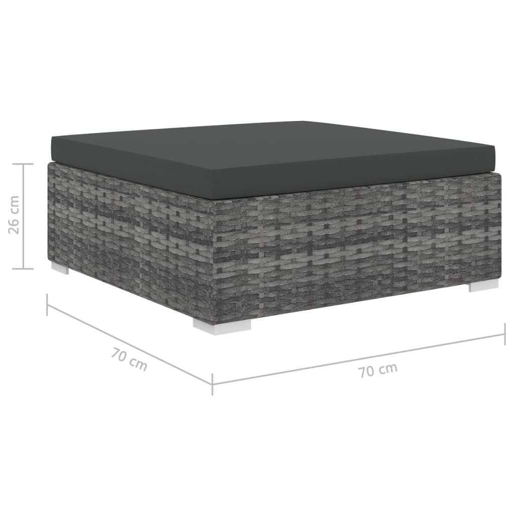 8 Piece Garden Lounge Set with Cushions Poly Rattan Grey Price