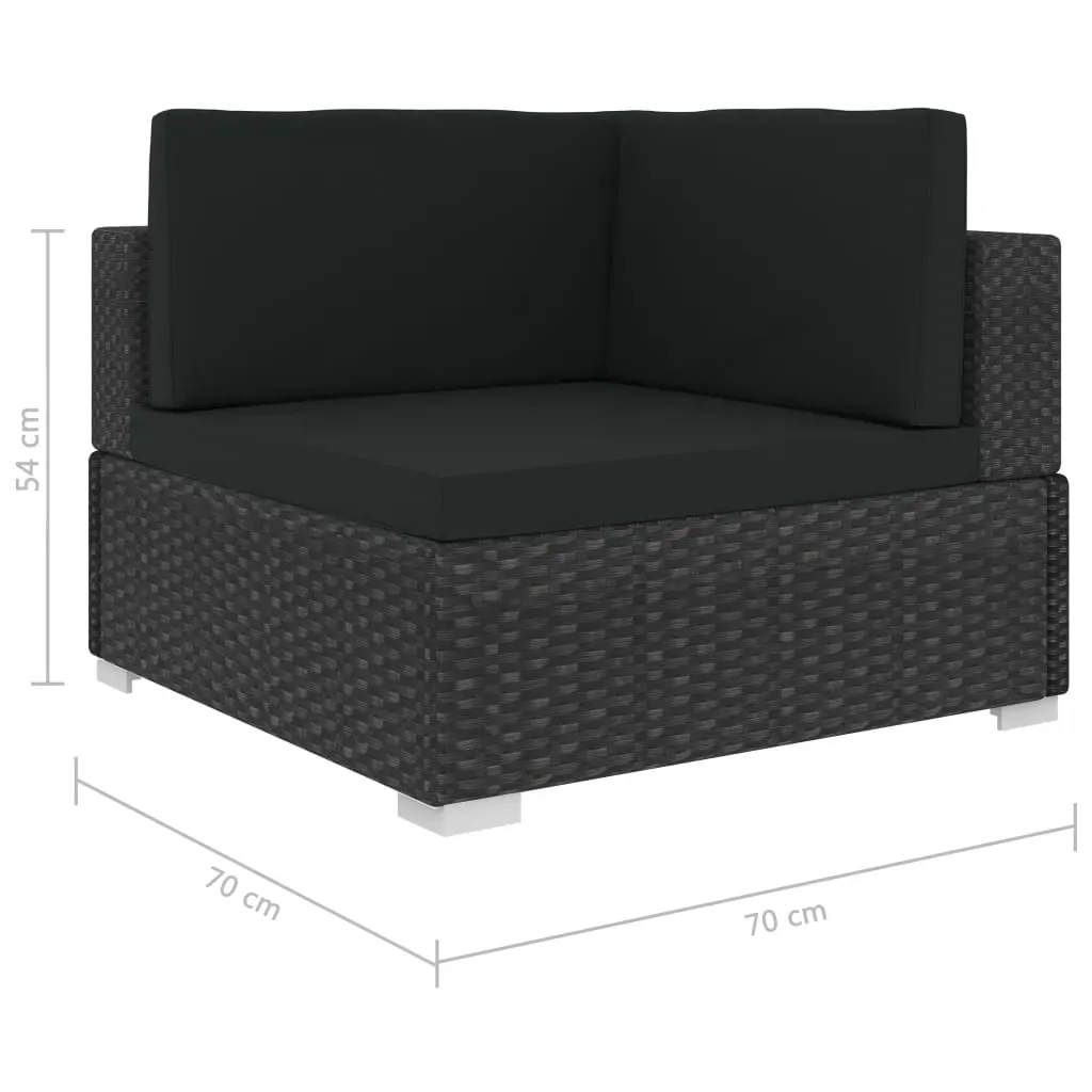 7 Piece Garden Lounge Set Black with Cushions Poly Rattan Price