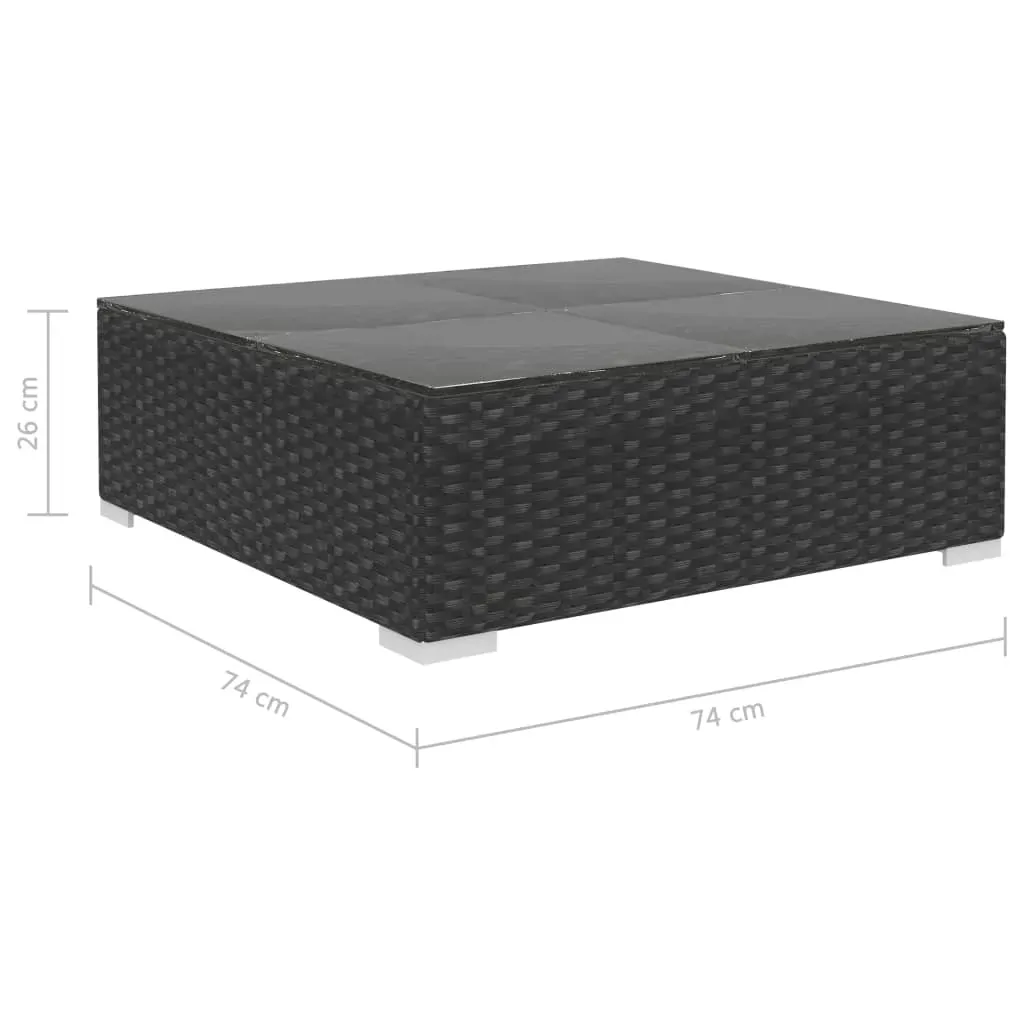 6 Piece Garden Lounge Set Black with Cushions Poly Rattan Price