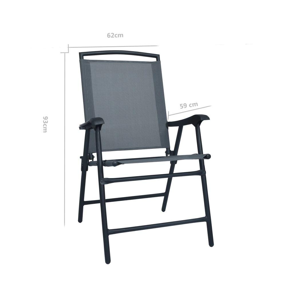 Folding Garden Chairs 2 pcs Texilene Grey Price