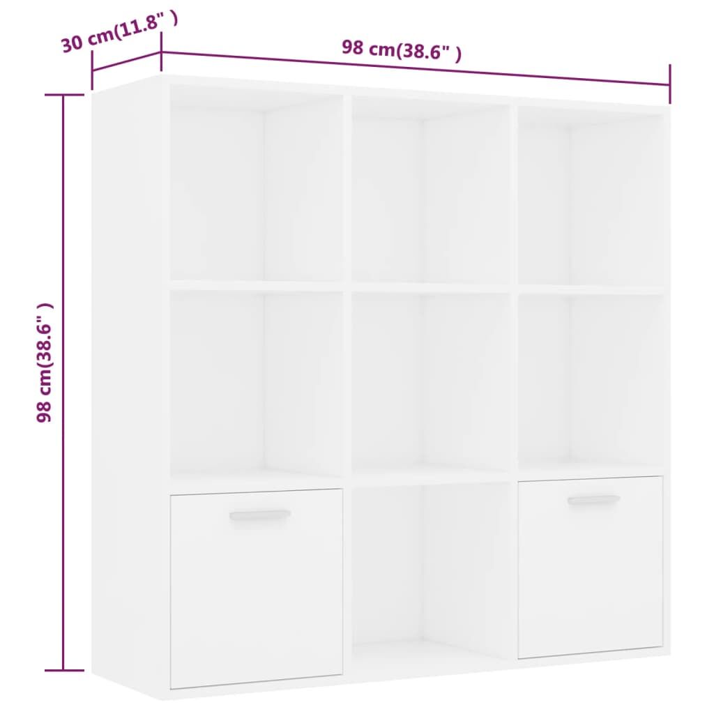 Book Cabinet White 98x30x98 cm Engineered Wood Price