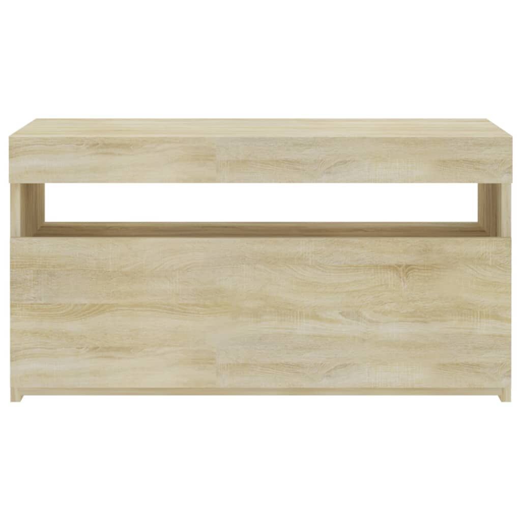 TV Cabinet with LED Lights Sonoma Oak 75x35x40 cm Price