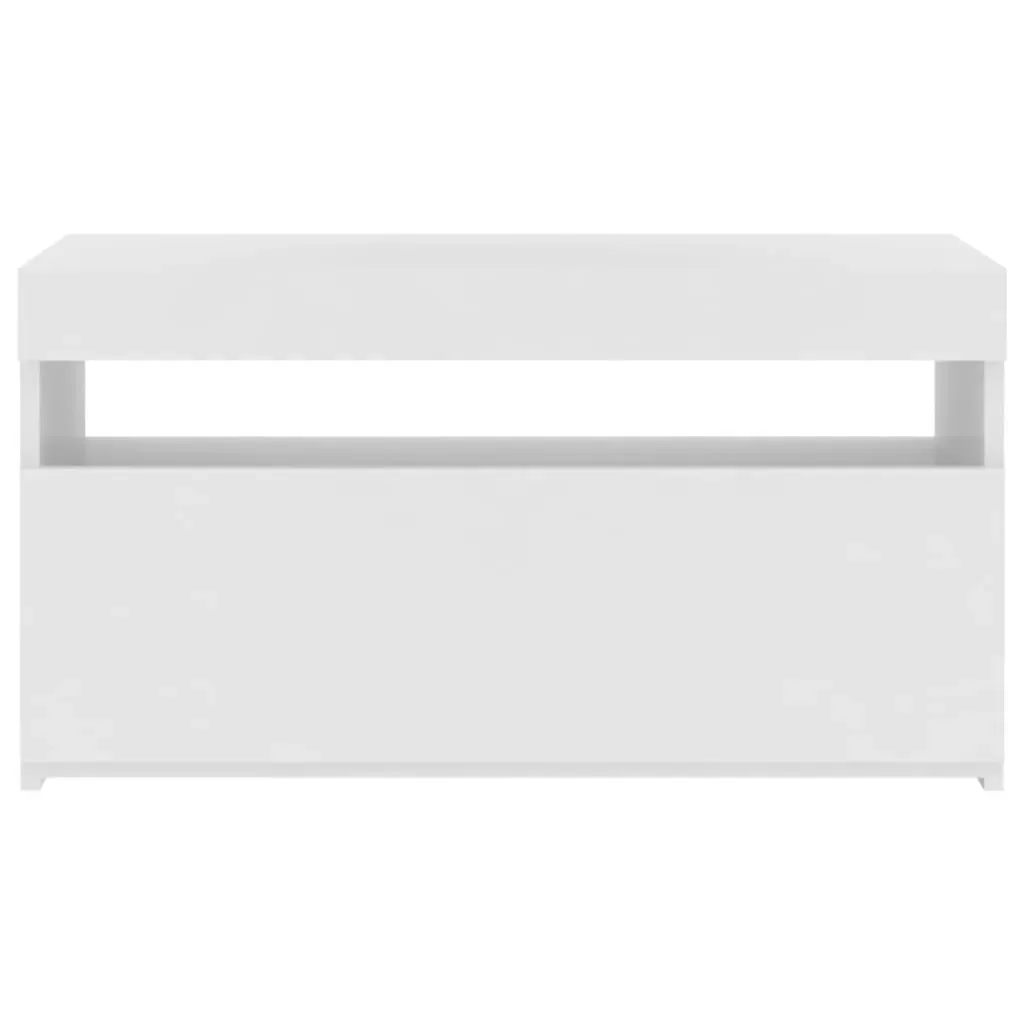 TV Cabinet with LED Lights High Gloss White 75x35x40 cm Price