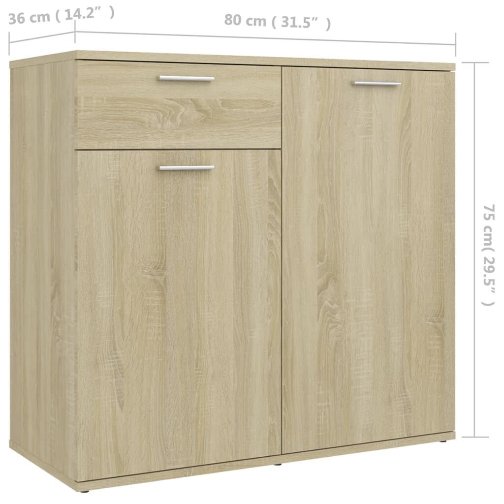 Sideboard Sonoma Oak 80x36x75 cm Engineered Wood Price