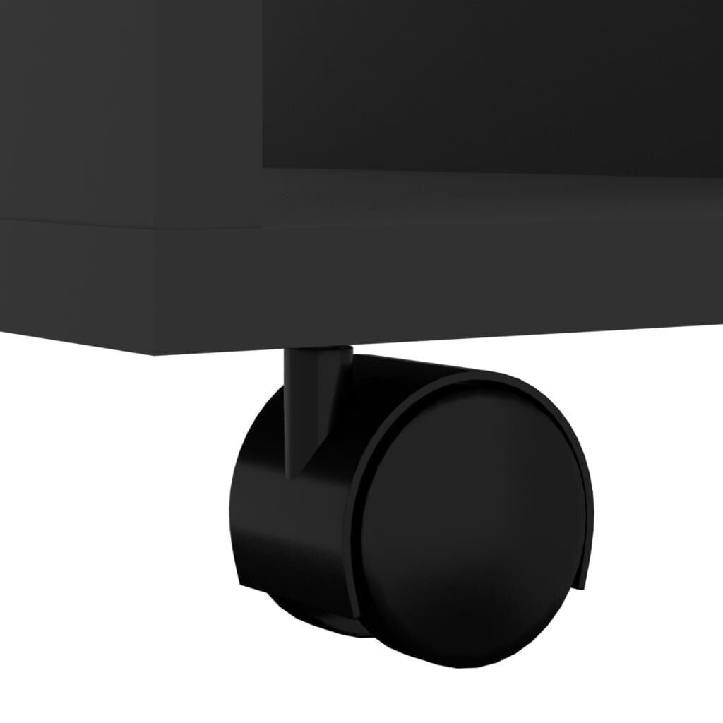 Rolling Cabinet Black 60x35x75 cm Engineered Wood Price