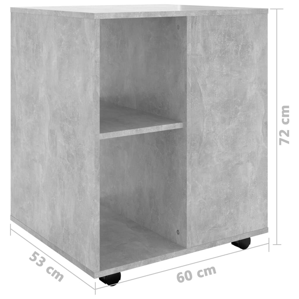 Rolling Cabinet Concrete Grey 60x53x72 cm Engineered Wood Price