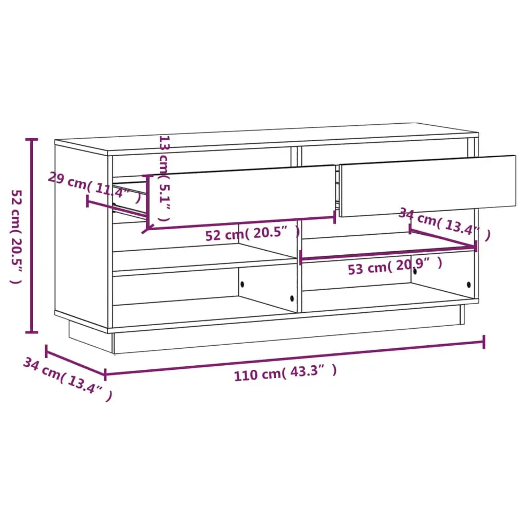 Shoe Cabinet 110x34x52 cm Solid Wood Pine Price