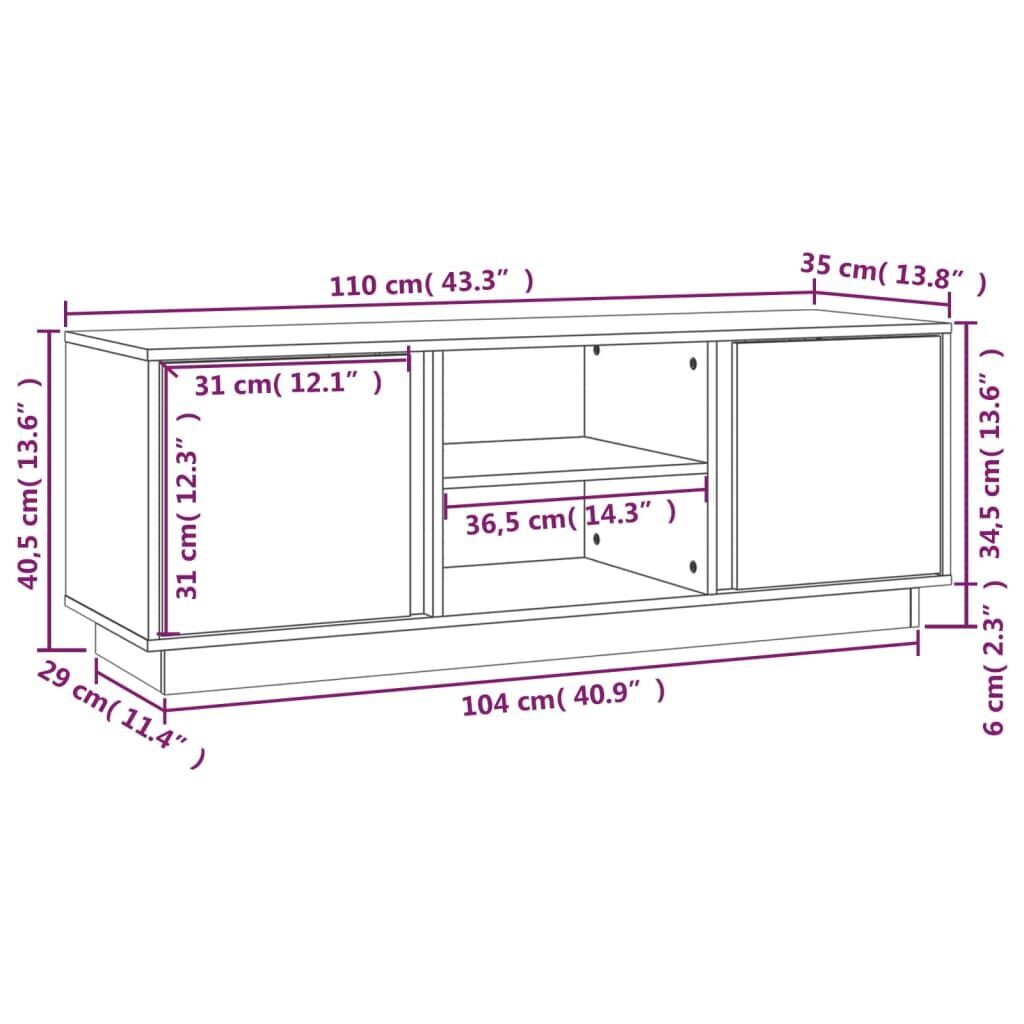 TV Cabinet 110x35x40.5 cm Solid Wood Pine Price
