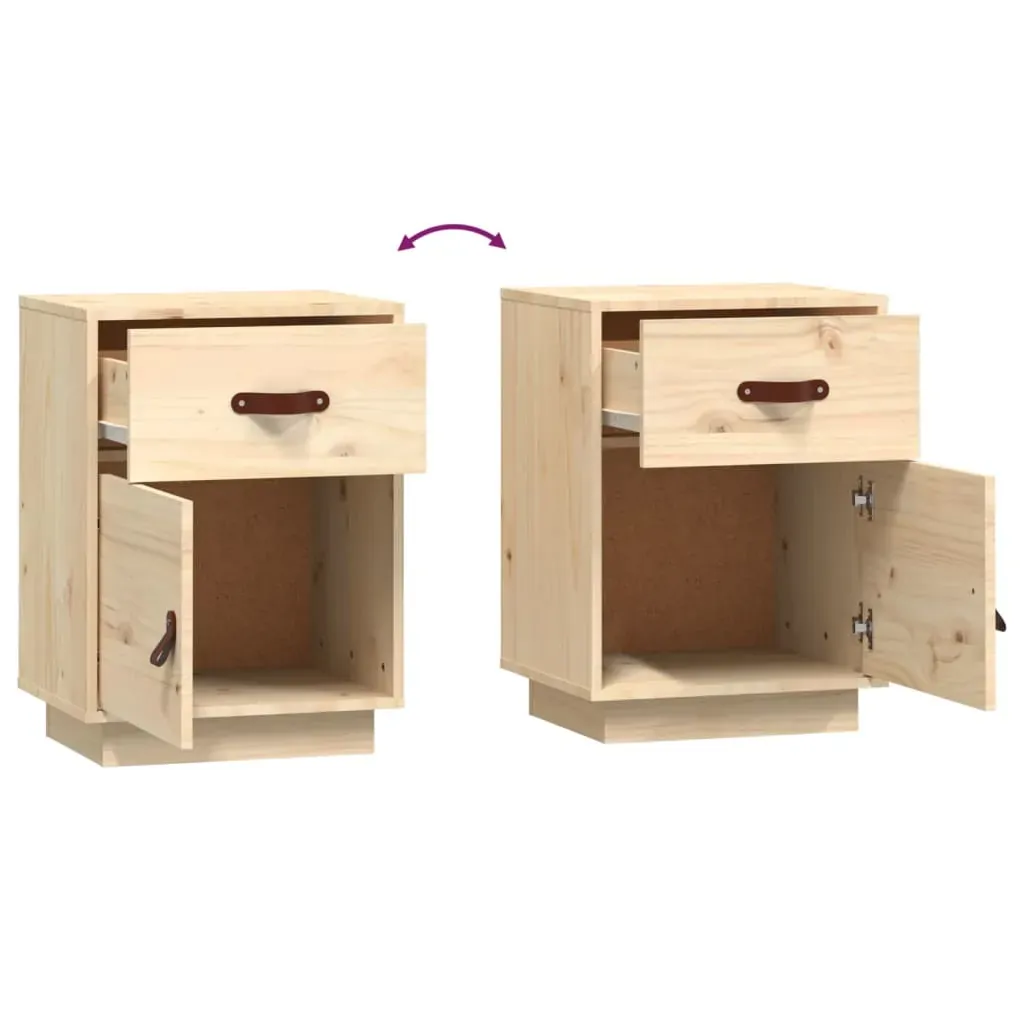 Bedside Cabinets 2 pcs 40x34x55 cm Solid Wood Pine Price
