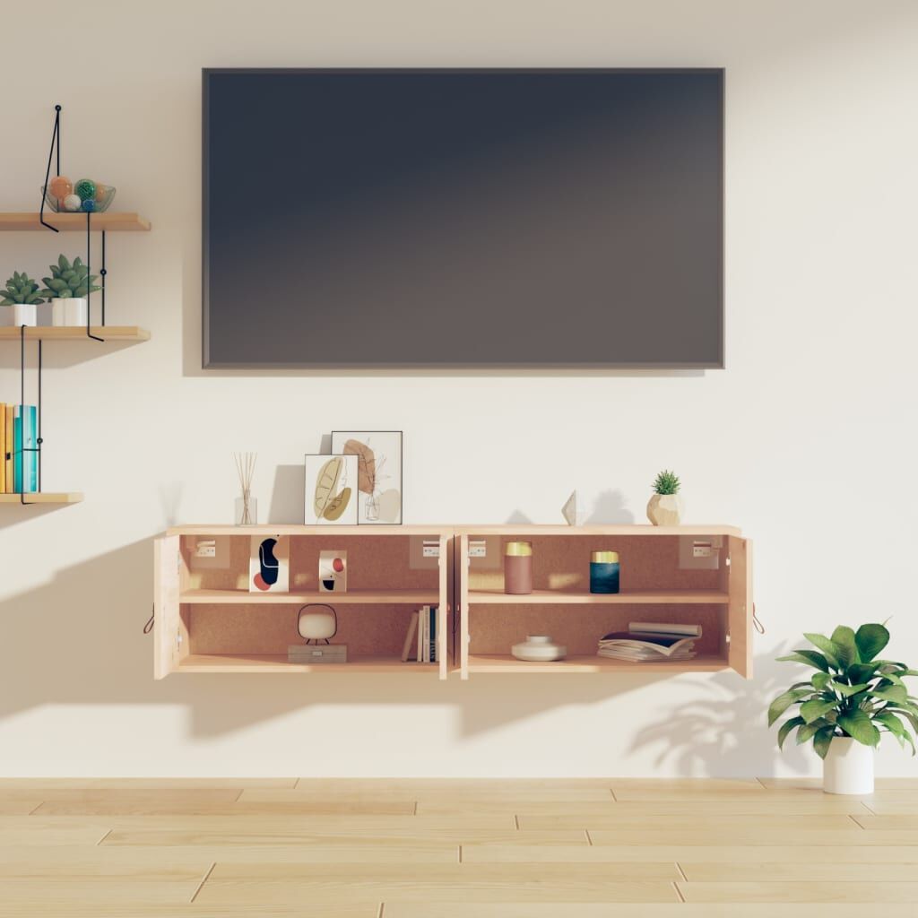 Wall Cabinets 2 pcs 60x30x30 cm Solid Wood Pine Price