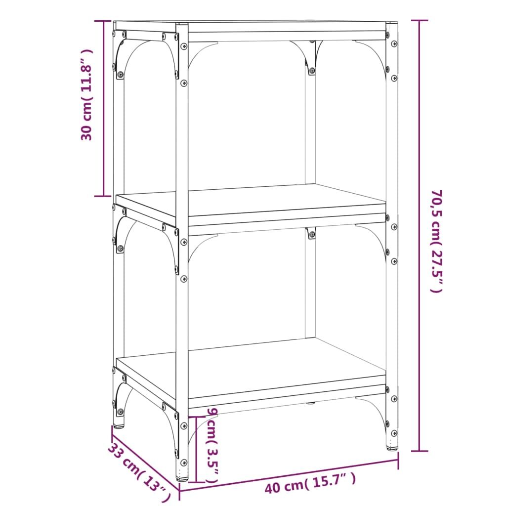 Book Cabinet Black 40x33x70.5 cm Engineered Wood and Steel Price