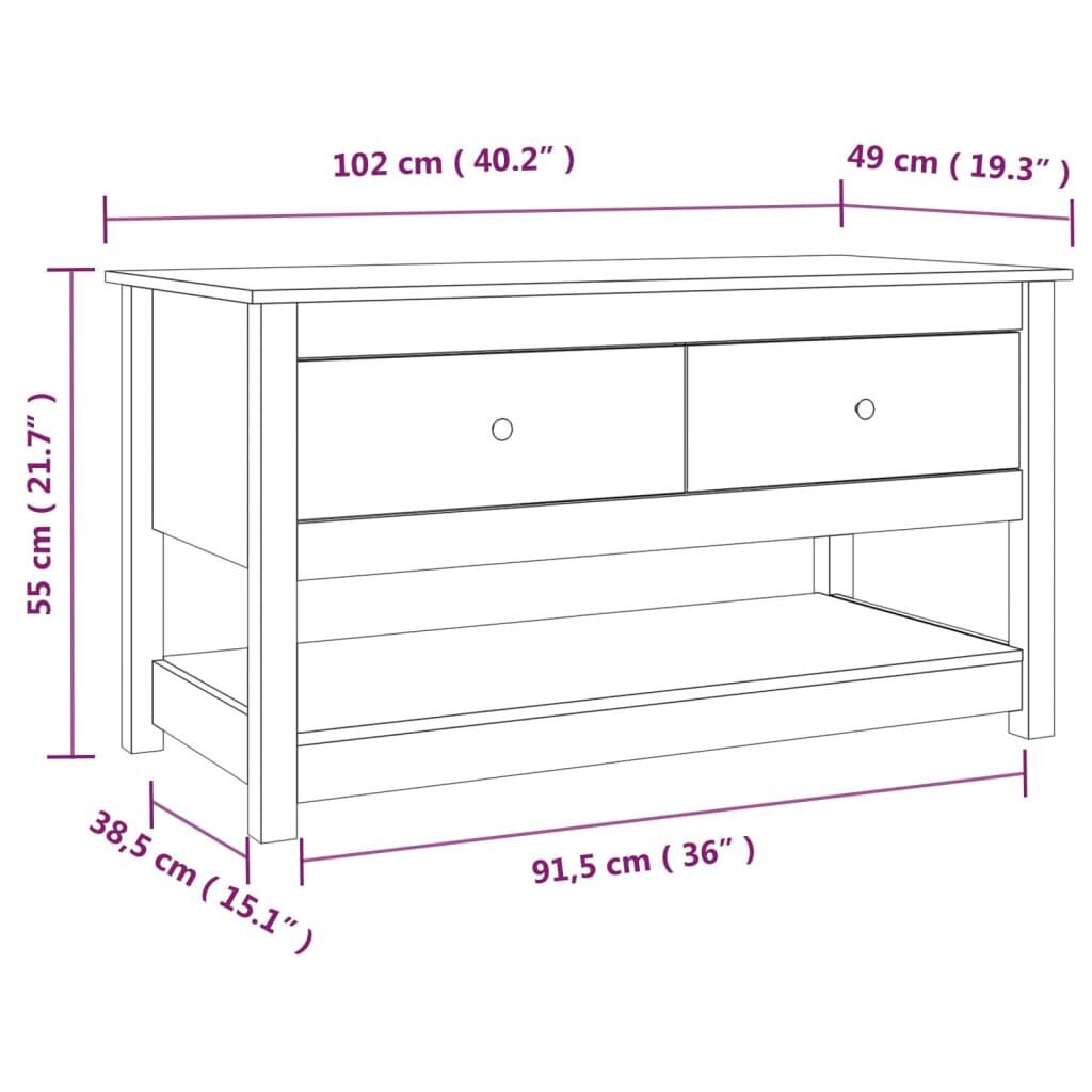Coffee Table 102x49x55 cm Solid Wood Pine Price