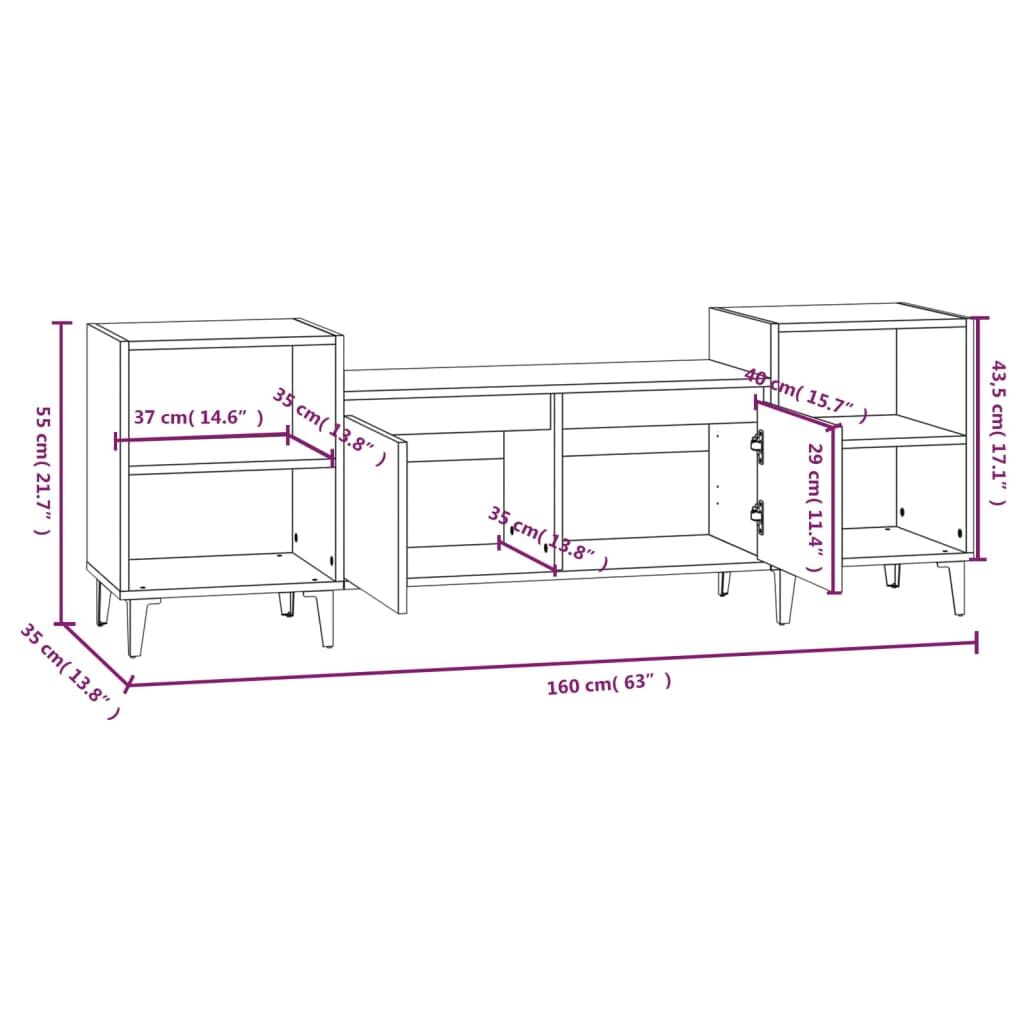 TV Cabinet White 160x35x55 cm Engineered Wood Price