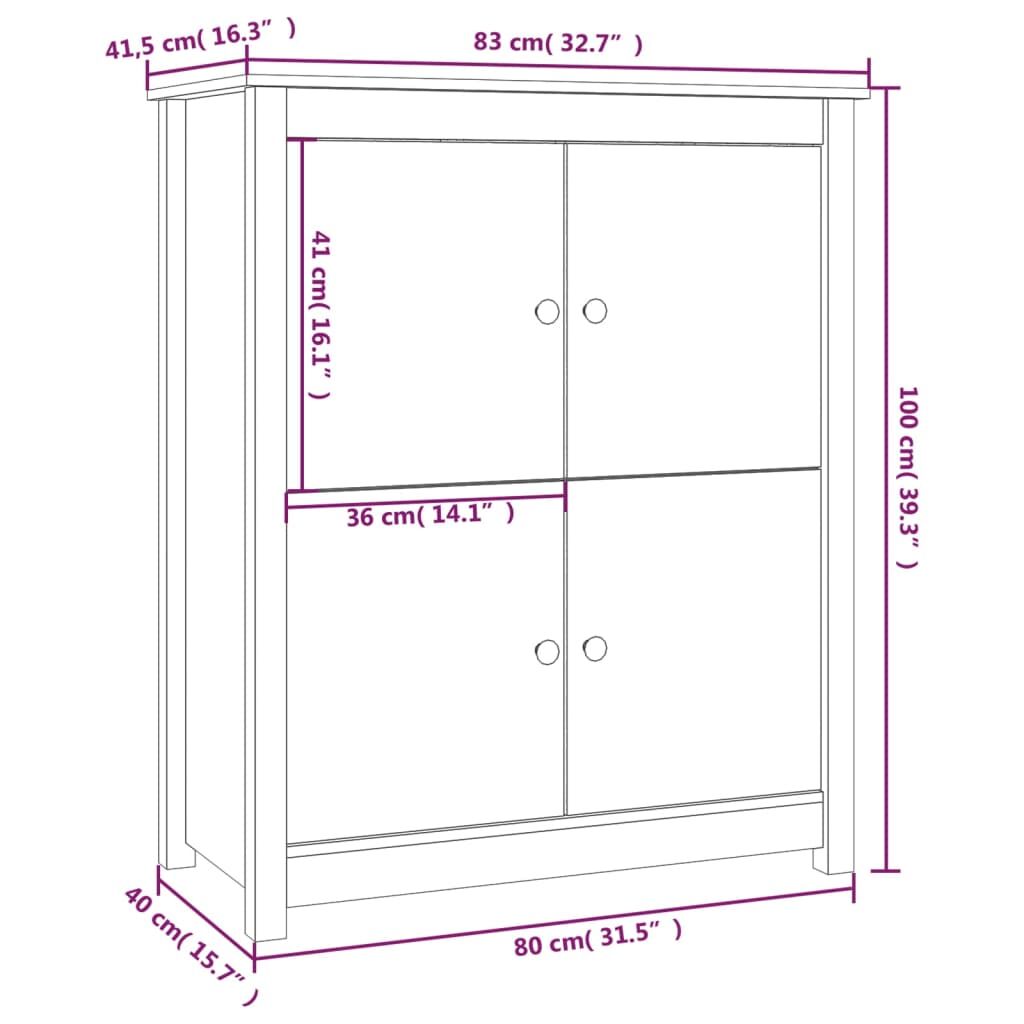 Sideboard 83x41.5x100 cm Solid Wood Pine Price
