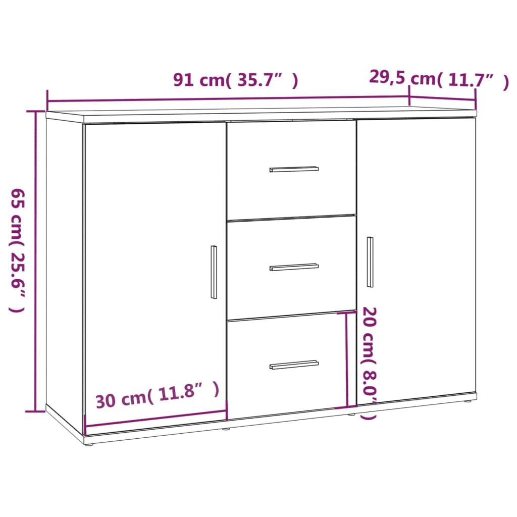 Sideboard White 91x29.5x65 cm Engineered Wood Price