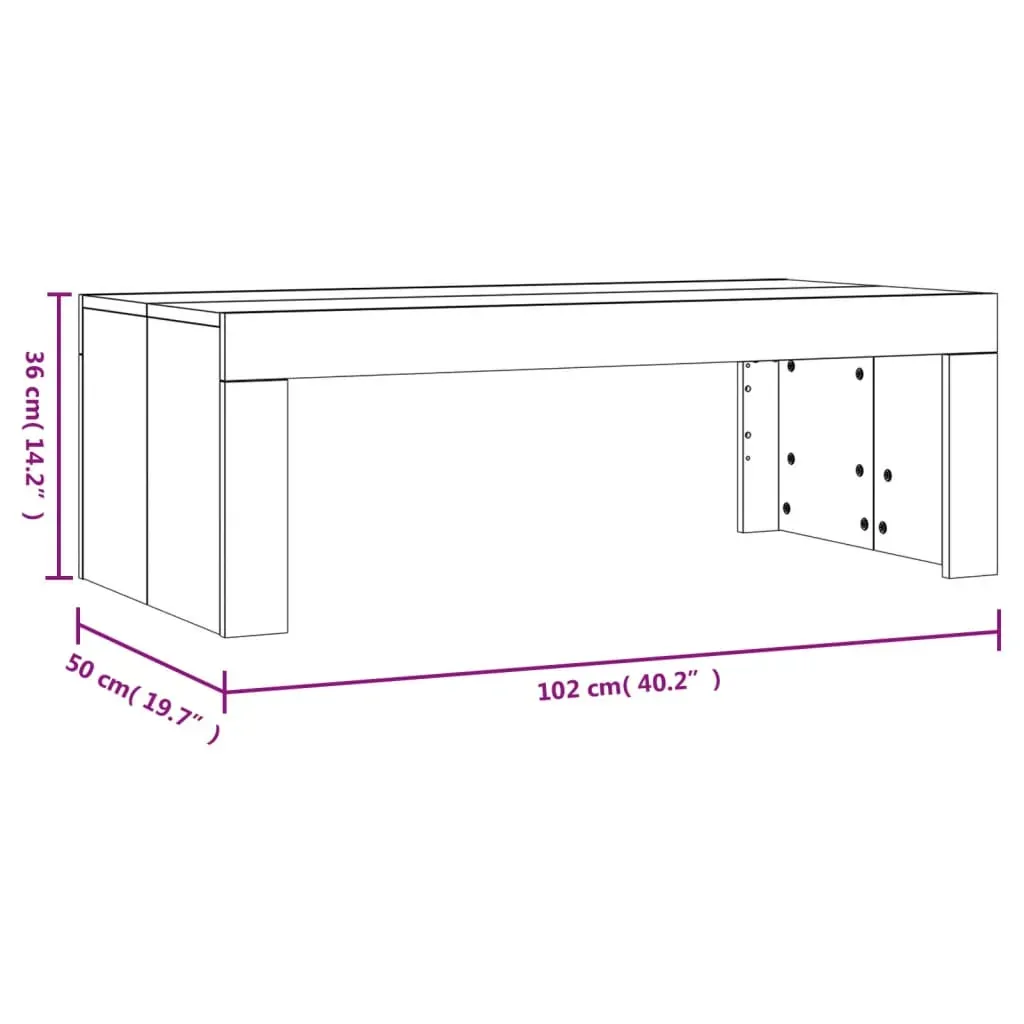 Coffee Table White 102x50x36 cm Engineered Wood Price