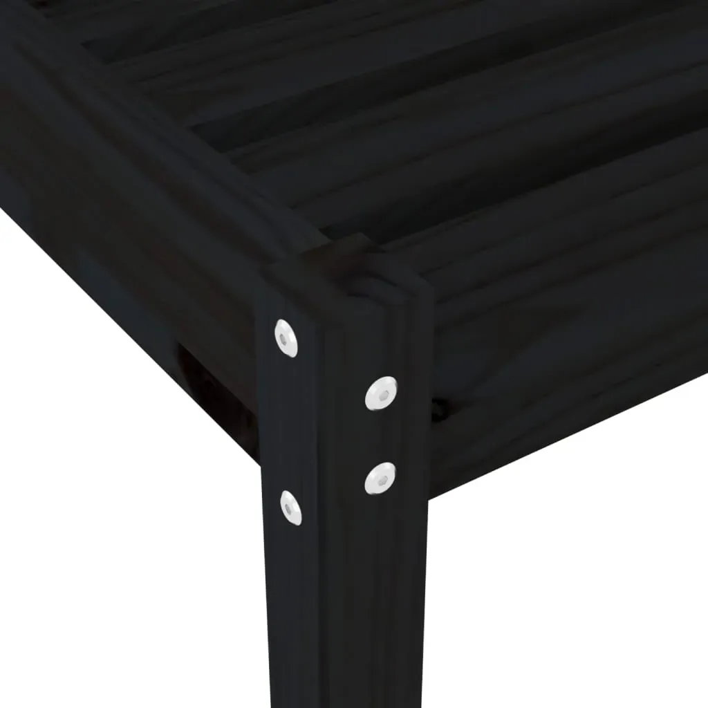 Sun Loungers 2 pcs Black 199.5x60x74 cm Solid Wood Pine Price