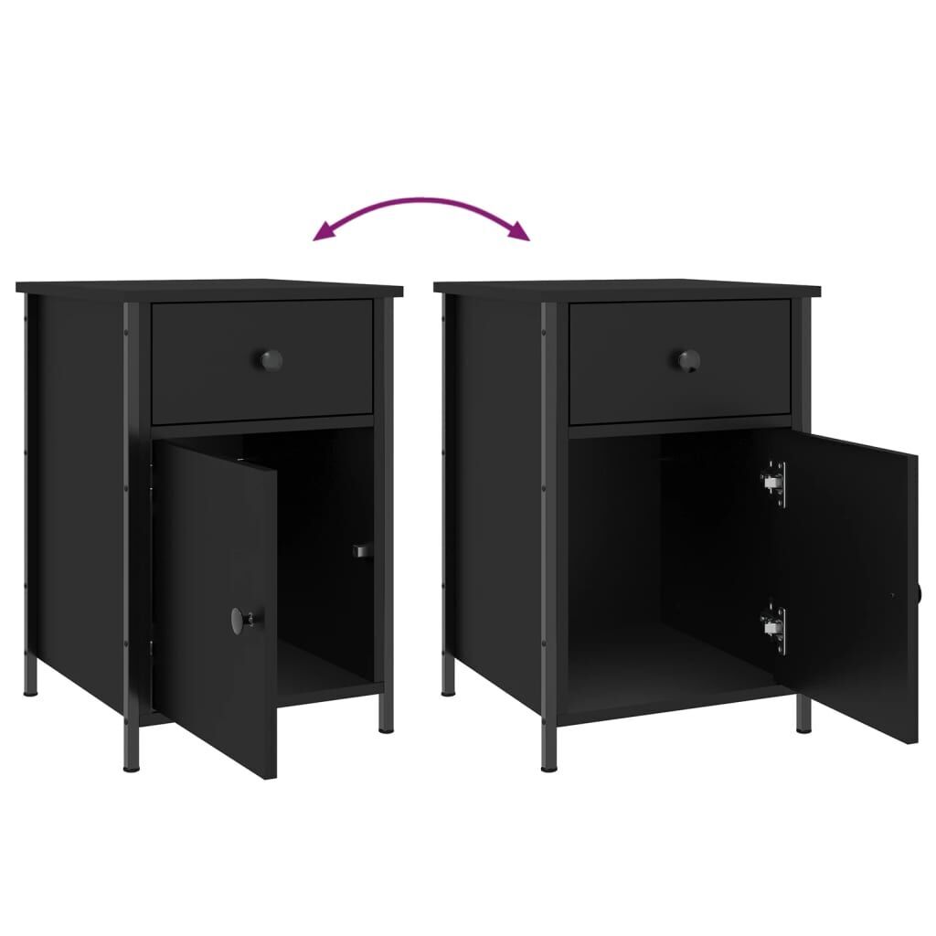 Bedside Cabinets 2 pcs Black 40x42x60 cm Engineered Wood Price