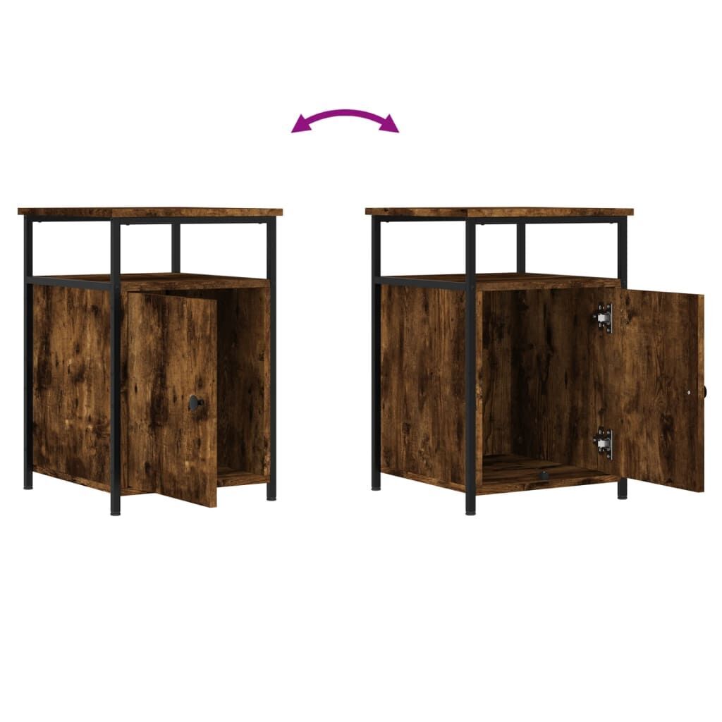 Bedside Cabinets 2 pcs Smoked Oak 40x42x60 cm Engineered Wood Price