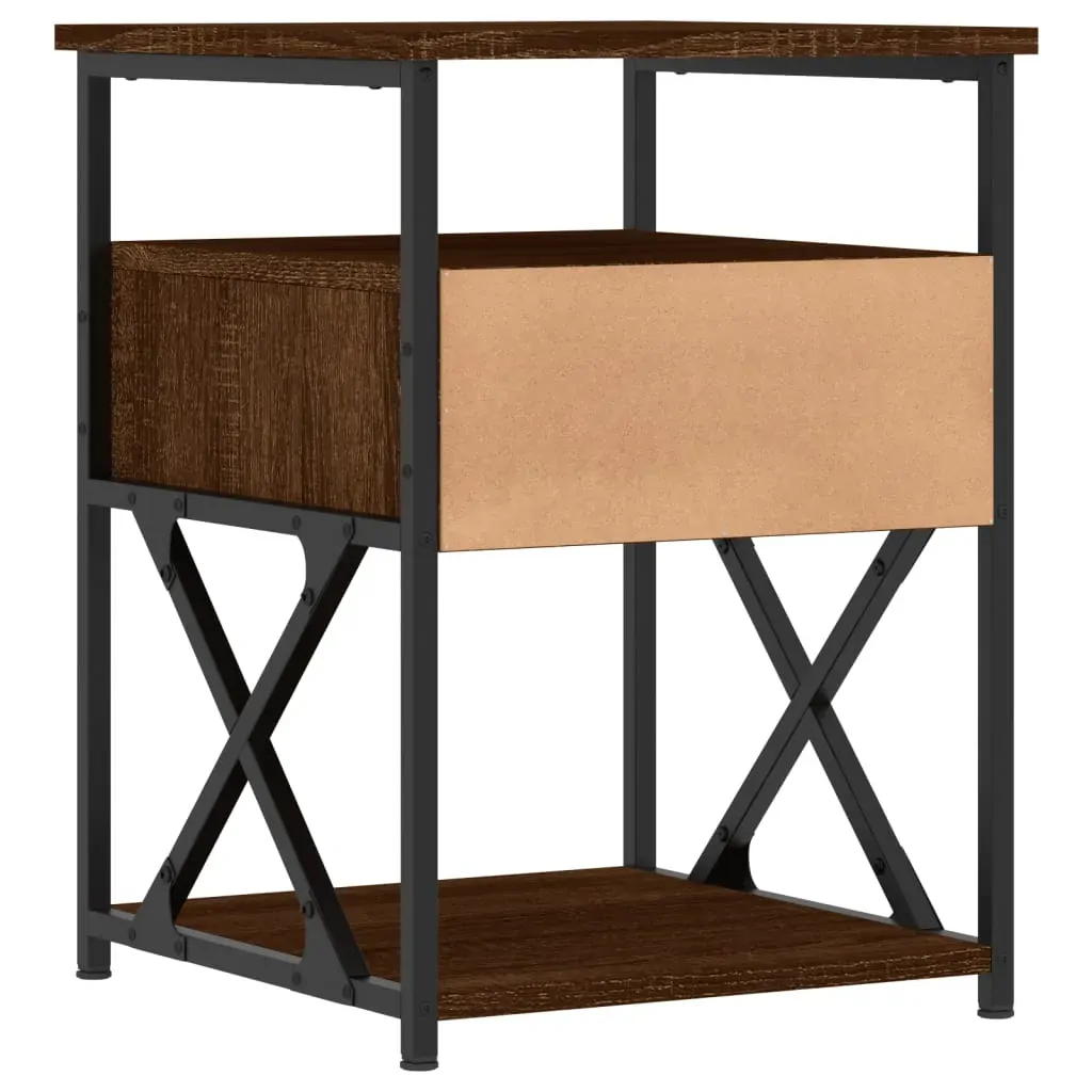 Bedside Cabinets 2 pcs Brown Oak 40x42x55 cm Engineered Wood Price