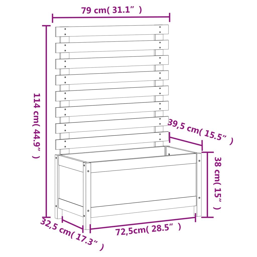 Garden Planter with Rack 79x39.5x114 cm Solid Wood Pine Price