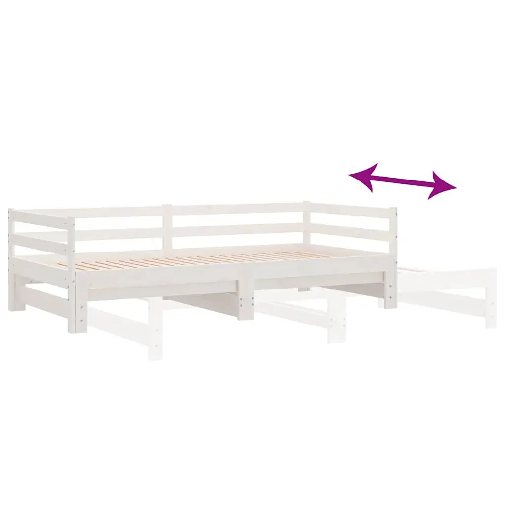 Pull-out Day Bed without Mattress White 2x(90x190) cm Price