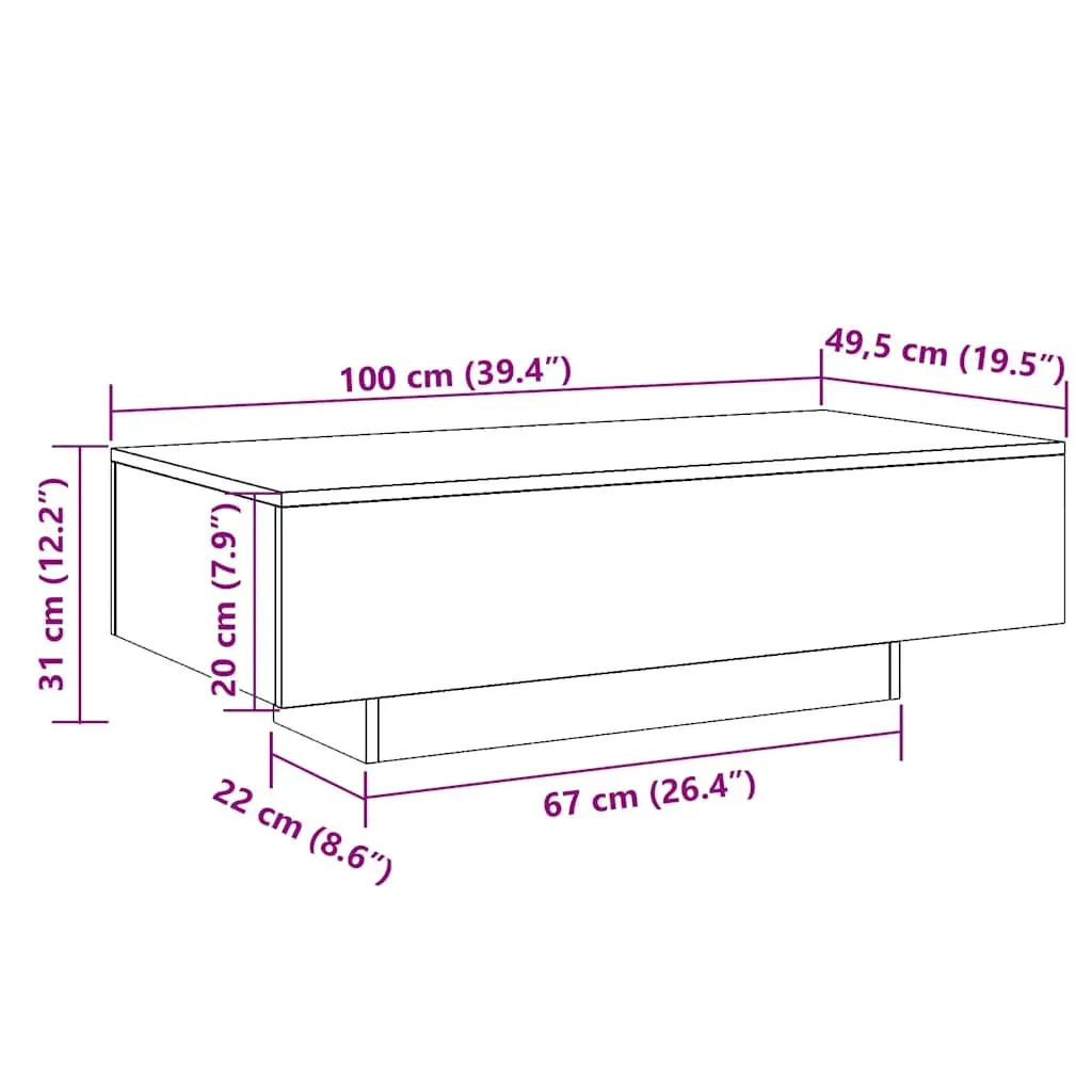 Coffee Table White 100x49.5x31 cm Engineered Wood Price