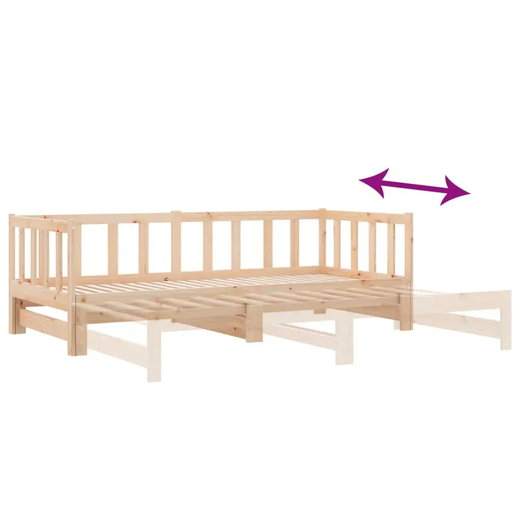 Day Bed with Trundle without Mattress 90x190 cm Solid Wood Price