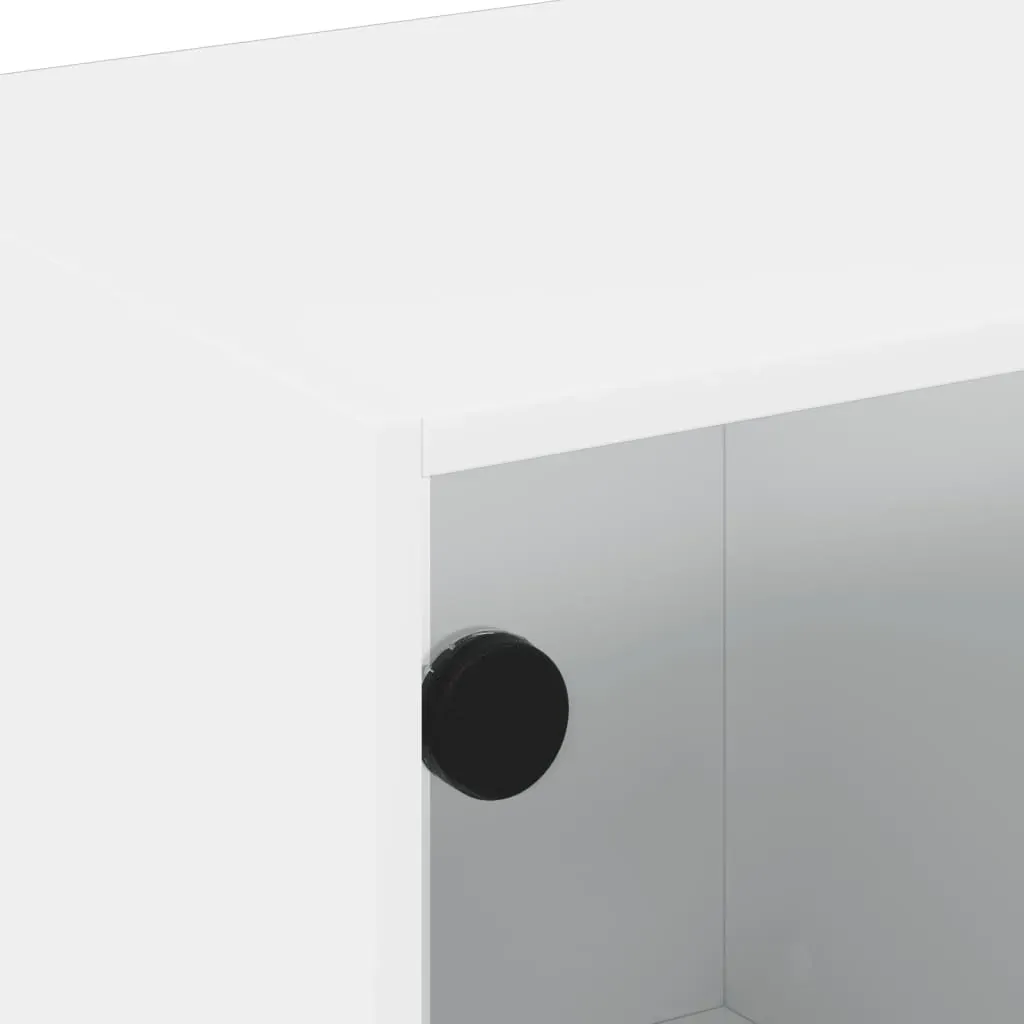 TV Cabinet with Glass Doors White 68x37x42 cm Price