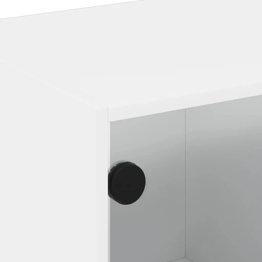 TV Cabinet with Glass Doors White 102x37x42 cm Price