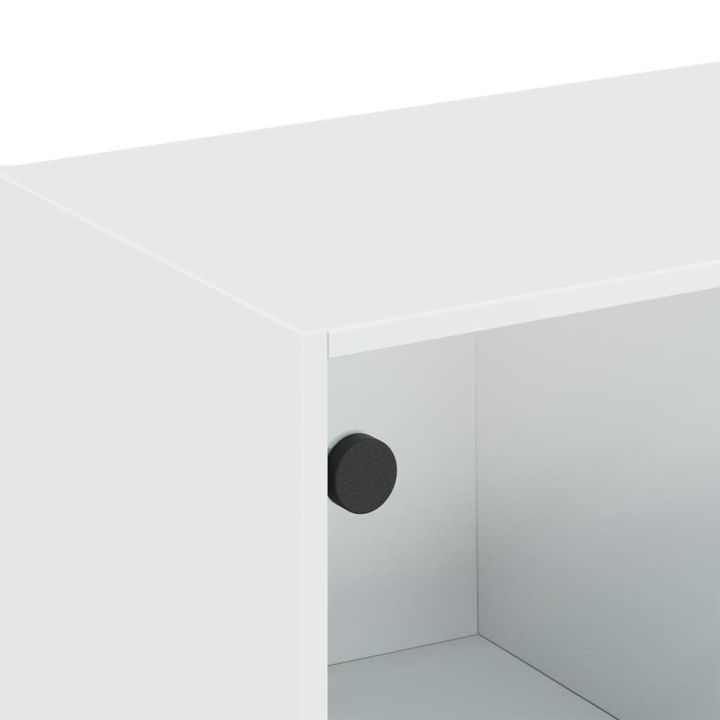 Wall Cabinet with Glass Doors White 102x37x35 cm Price