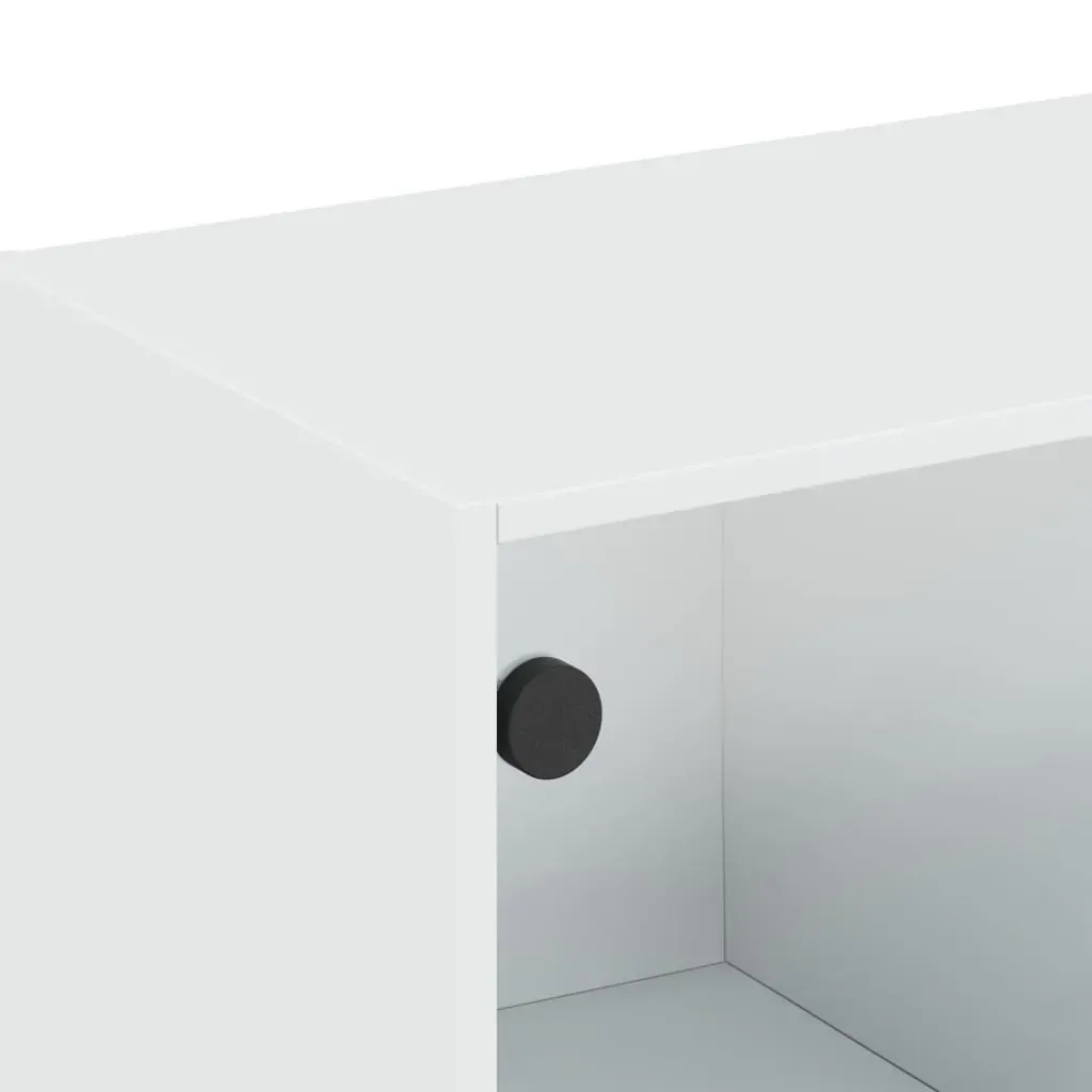 Wall Cabinet with Glass Doors White 102x37x35 cm Price
