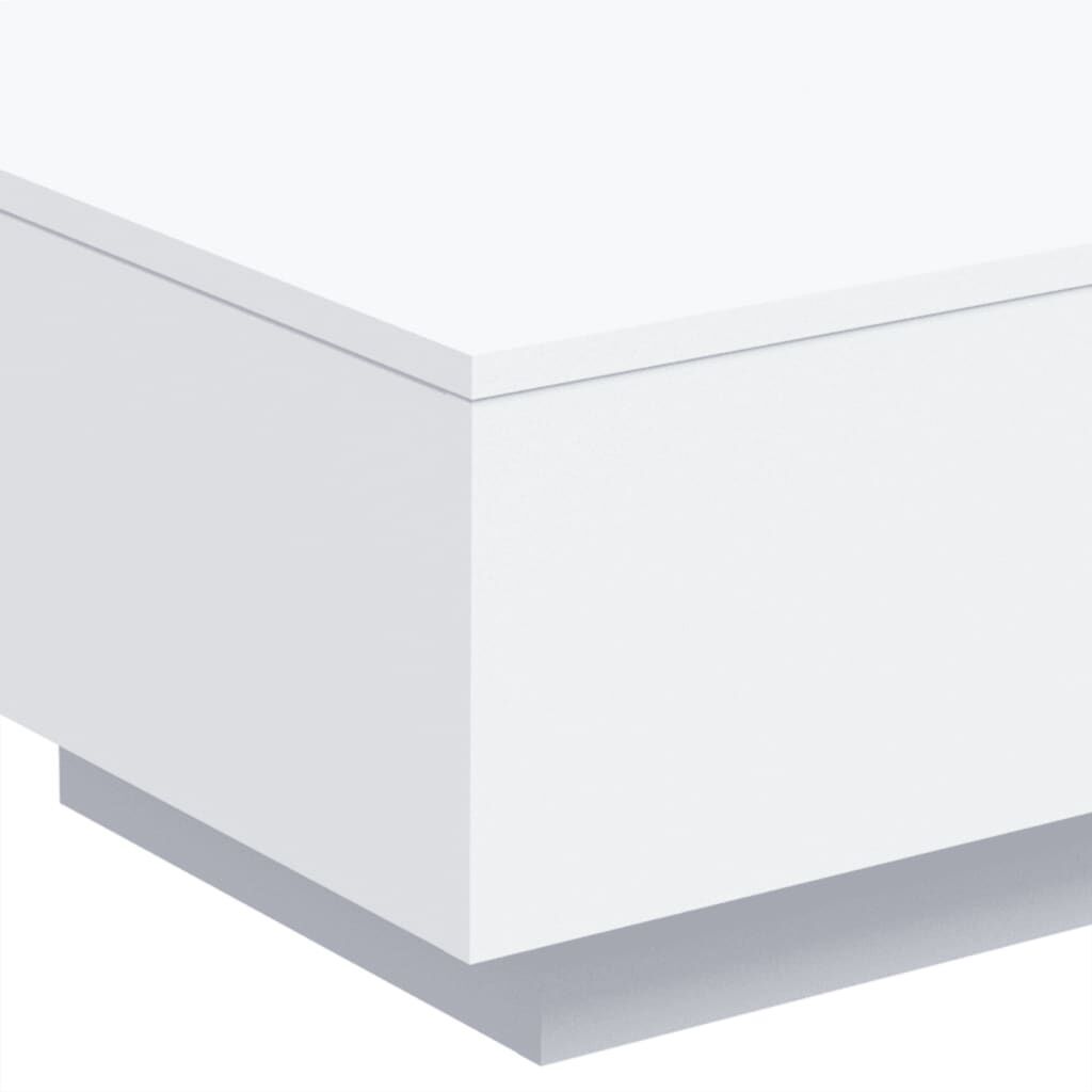 Coffee Table with LED Lights White 55x55x31 cm Price