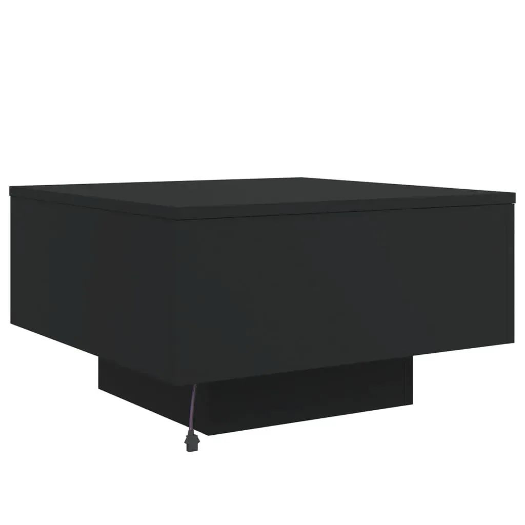Coffee Table with LED Lights Black 55x55x31 cm Price