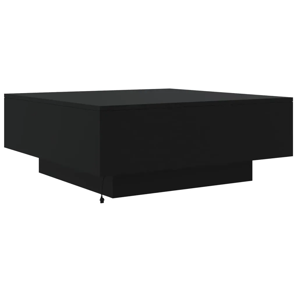 Coffee Table with LED Lights Black 80x80x31 cm Price