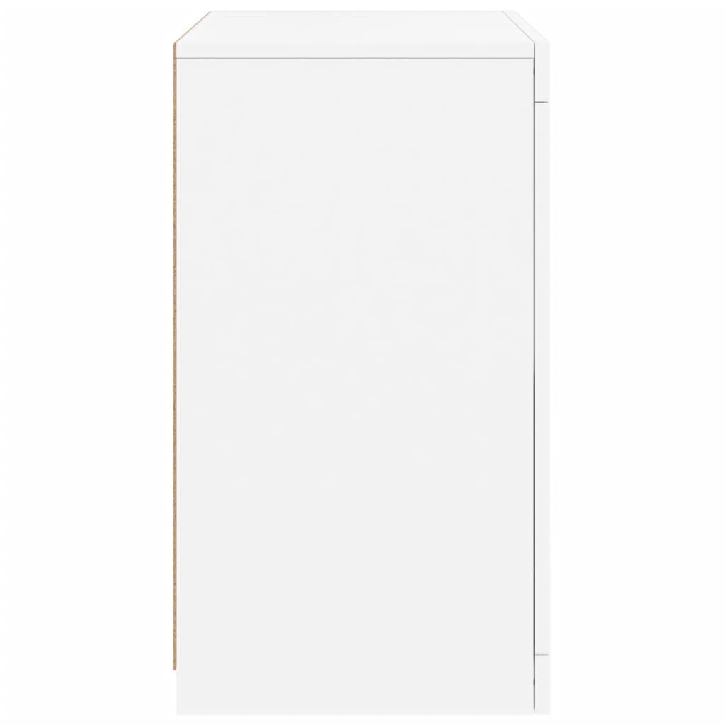 Side Cabinets with LED Lights 2 pcs White Engineered Wood Price