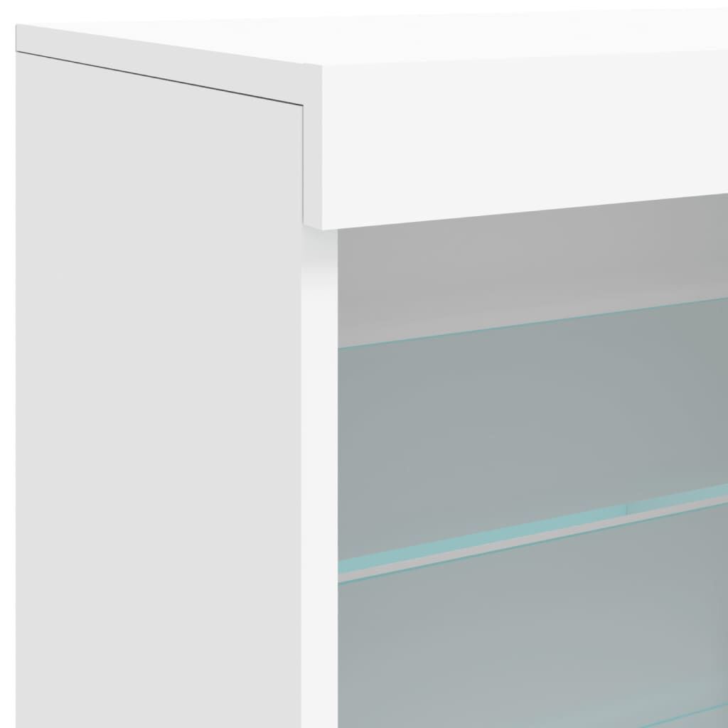 Sideboard with LED Lights White 60.5x37x67 cm Price