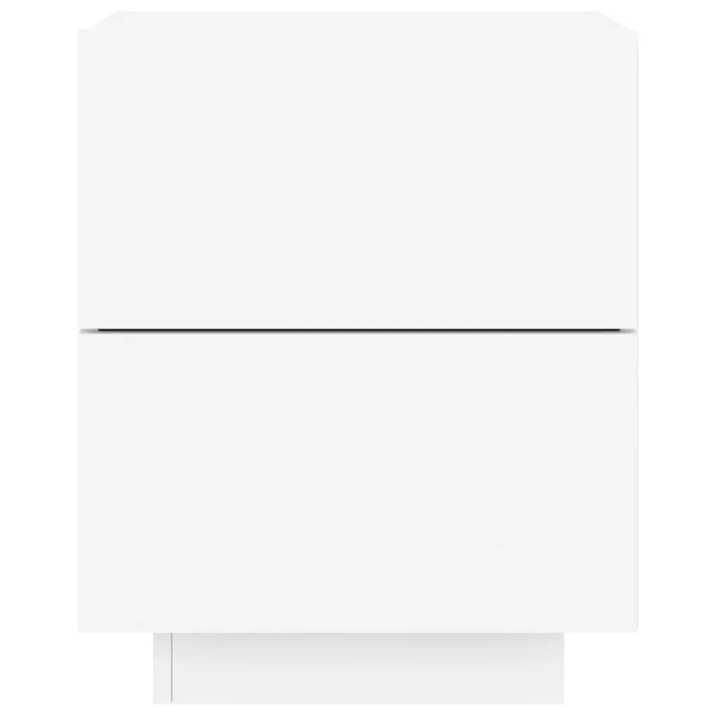 Bedside Cabinets with LED Lights 2 pcs White Engineered Wood Price
